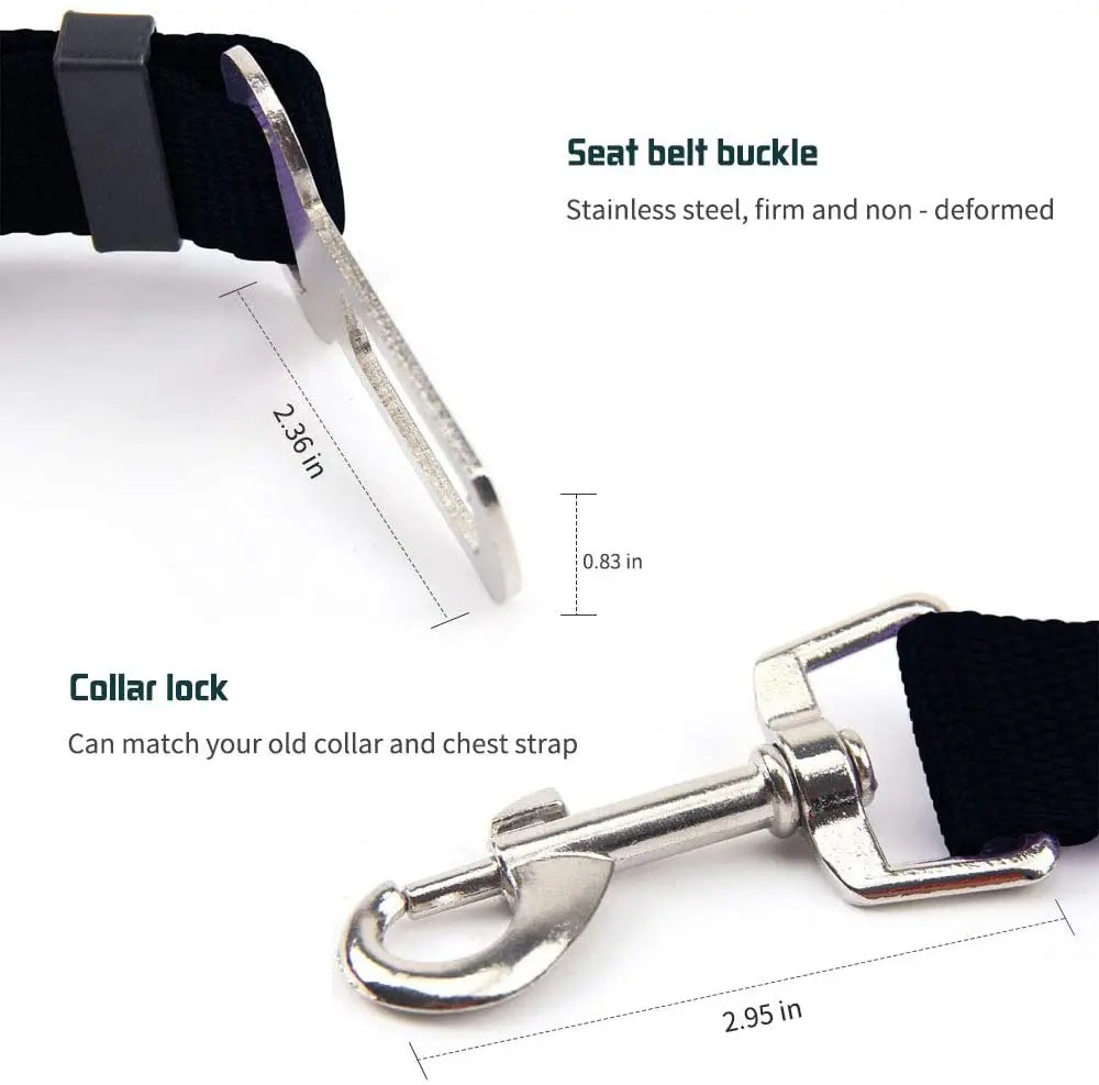 Adjustable Pet Cat Dog Car Seat Belt Pet Seat Vehicle Dog Harness Lead Clip Safety Lever Traction Dog Collars Dog Accessoires - Wishop 365
