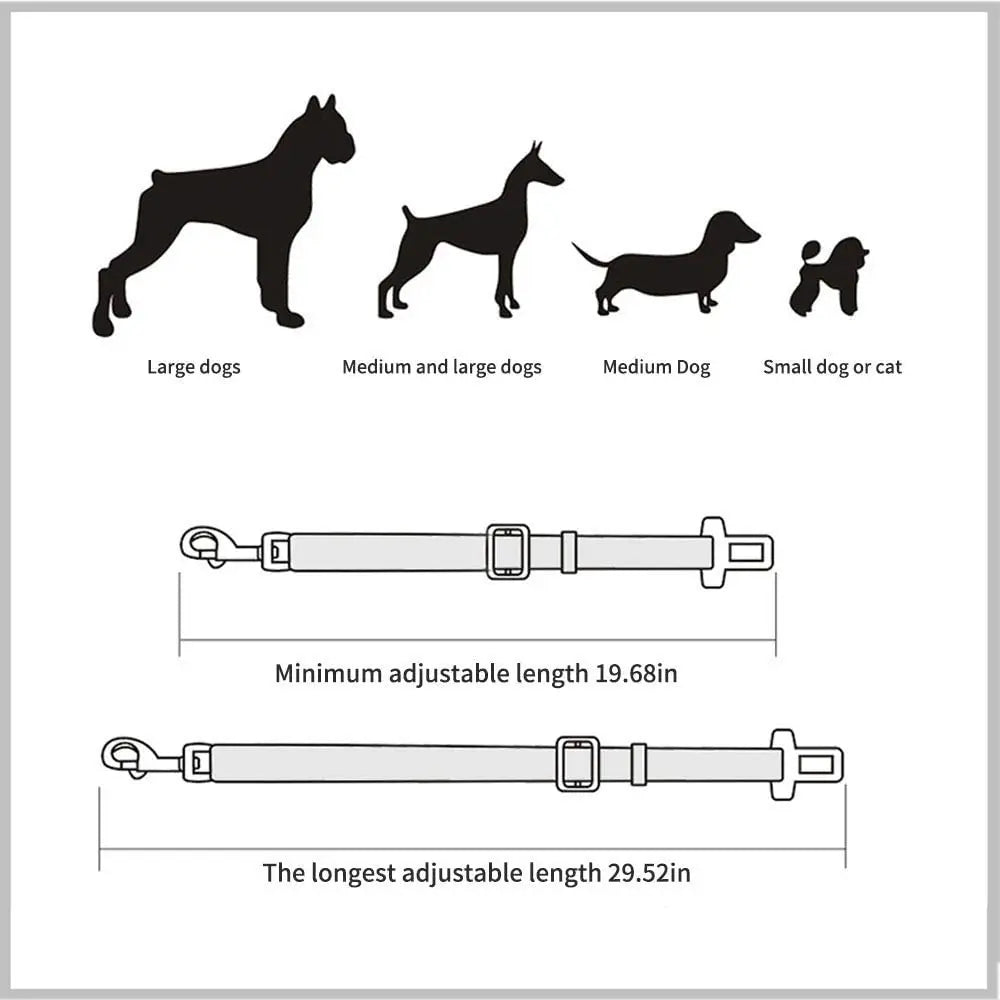 Adjustable Pet Cat Dog Car Seat Belt Pet Seat Vehicle Dog Harness Lead Clip Safety Lever Traction Dog Collars Dog Accessoires - Wishop 365