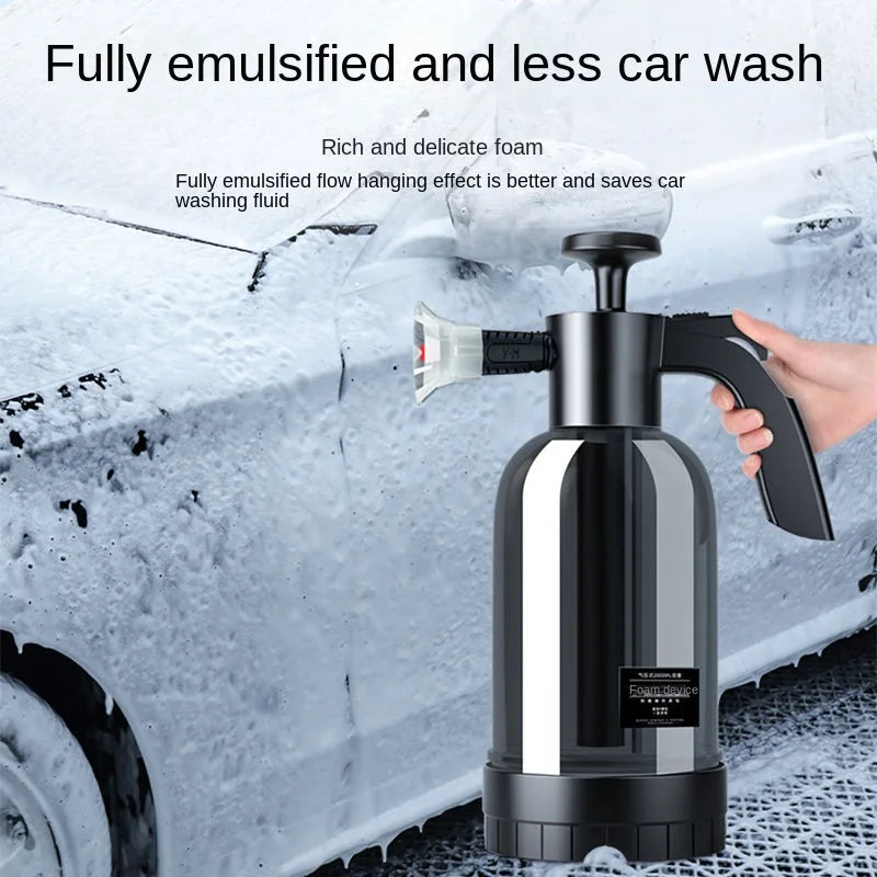 2L Hand Pump Foam Sprayer with 3 Types of Nozzle Hand Pneumatic Foam Cannon Snow Foam Car Wash Spray Bottle Car Window Cleaning - Wishop 365