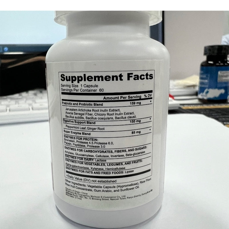 Digestive Enzymes - Multi Enzymes, Organic Prebiotics & Probiotics For Digestive Health & Gut Health - Meal Time Discomfort Relief & Bloating - Dual Action Approach - 60 CT