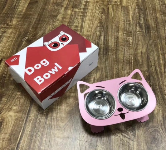 Anti-falling Cat Dog Feeding Water & Food Bowl