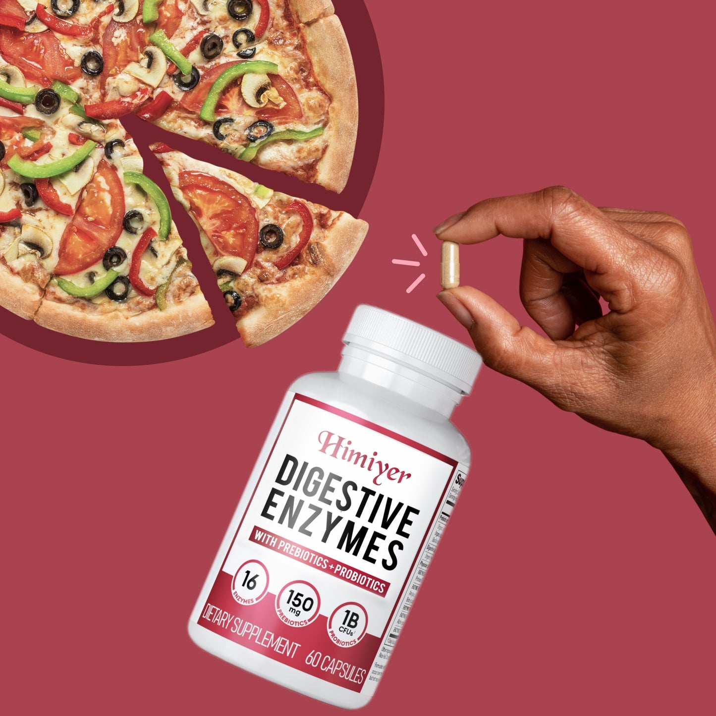 Digestive Enzymes - Multi Enzymes, Organic Prebiotics & Probiotics For Digestive Health & Gut Health - Meal Time Discomfort Relief & Bloating - Dual Action Approach - 60 CT