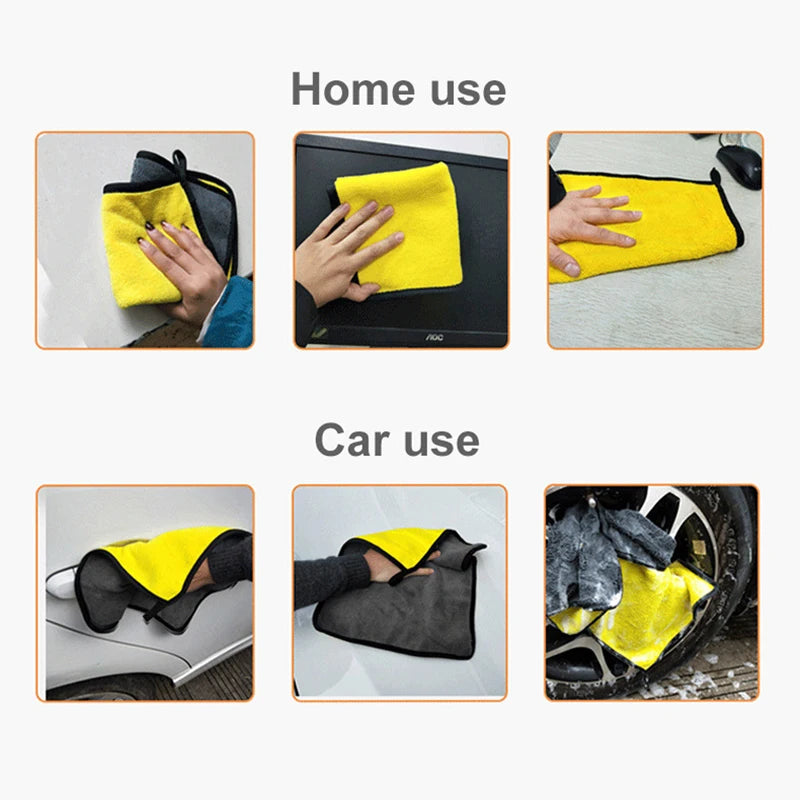 3/5/10 pcs Extra Soft Car Wash Microfiber Towel Car Cleaning Drying Cloth Car Care Cloth Detailing Car WashTowel Never Scrat - Wishop 365
