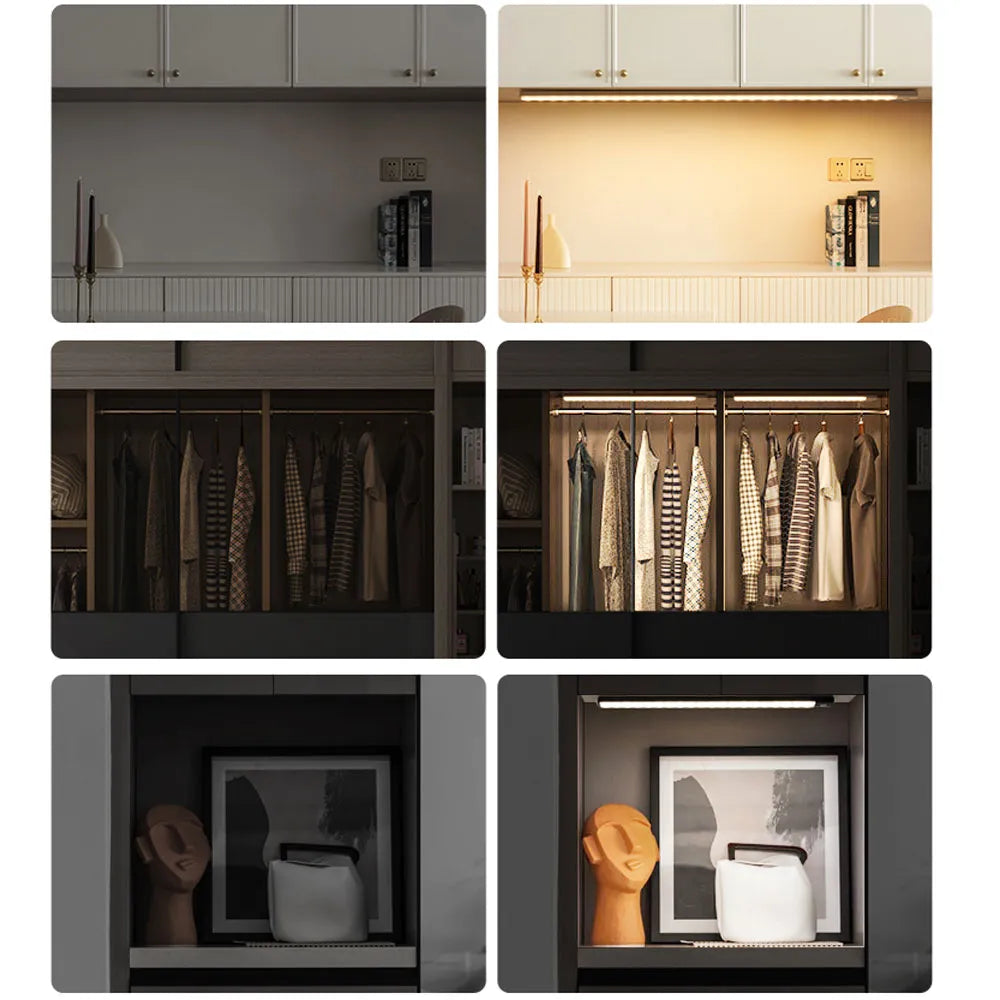 Motion Sensor Light Wireless LED Night Light USB Rechargeable Night Lamp Cabinet Wardrobe Lamp Under Backlight For Kitchen led - Wishop 365