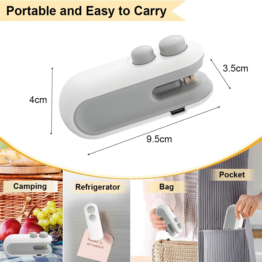Mini Heat Bag Sealing Machine Package Sealer Bags Plastic Food Sealer Clip Bag Handheld Sealer Food Packaging Heat Sealer - Wishop 365