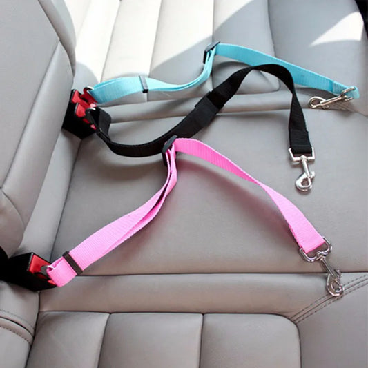 Adjustable Pet Cat Dog Car Seat  Belt Pet Seat Vehicle Dog Harness Lead Clip Safety Lever Traction Dog Collars Dog Accessoires - Wishop 365